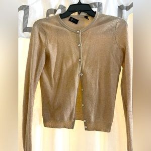 Cashmere cardigan with golden embellishment